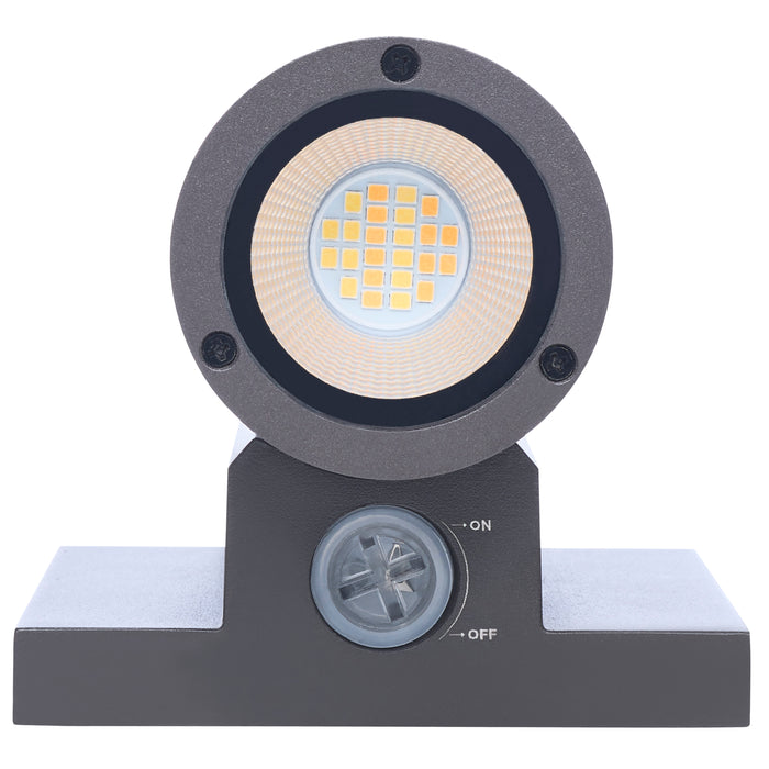SATCO/NUVO 10W 1-Light Small LED Wall Sconce CCT Selectable 3000K/4000K/5000K 90 CRI Non-Dimmable 120-277V Up Or Down Installation Dark Bronze (65-1752)