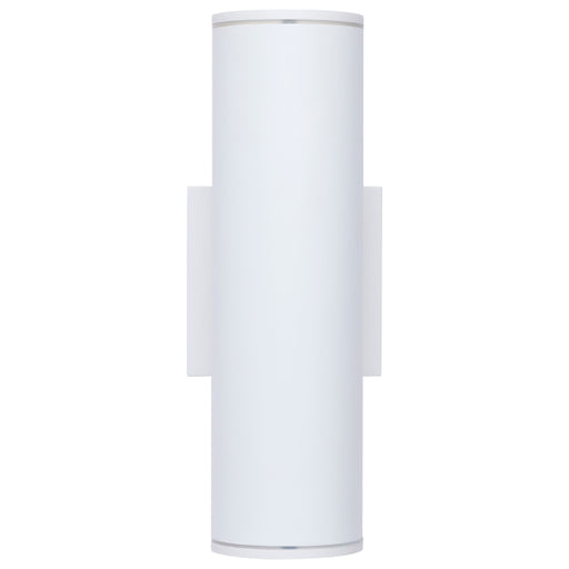 SATCO/NUVO 10W 1-Light Medium LED Wall Sconce CCT Selectable 3000K/4000K/5000K 90 CRI Non-Dimmable 120-277V Up Or Down Installation White (65-1753)