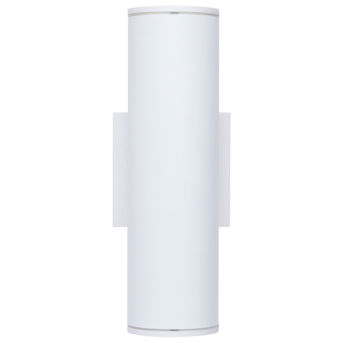 SATCO/NUVO 10W 1-Light Medium LED Wall Sconce CCT Selectable 3000K/4000K/5000K 90 CRI Non-Dimmable 120-277V Up Or Down Installation White (65-1753)