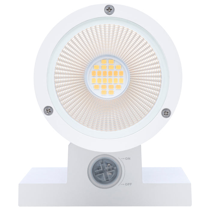 SATCO/NUVO 10W 1-Light Medium LED Wall Sconce CCT Selectable 3000K/4000K/5000K 90 CRI Non-Dimmable 120-277V Up Or Down Installation White (65-1753)