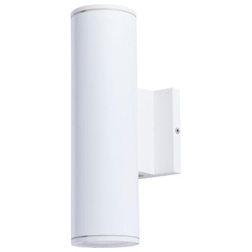 SATCO/NUVO 10W 1-Light Medium LED Wall Sconce CCT Selectable 3000K/4000K/5000K 90 CRI Non-Dimmable 120-277V Up Or Down Installation White (65-1753)