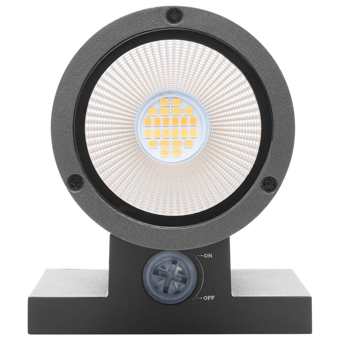 SATCO/NUVO 10W 1-Light Medium LED Wall Sconce CCT Selectable 3000K/4000K/5000K 90 CRI Non-Dimmable 120-277V Up Or Down Installation Black (65-1754)