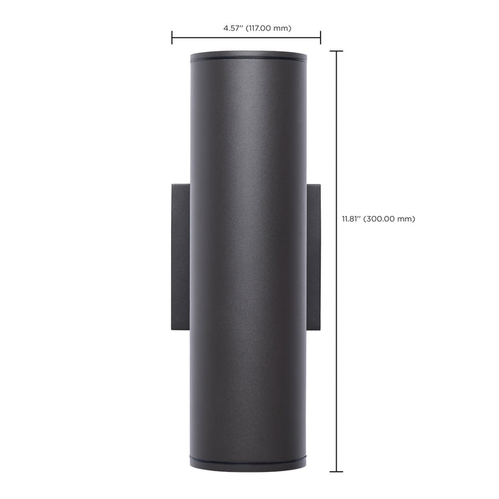 SATCO/NUVO 10W 1-Light Medium LED Wall Sconce CCT Selectable 3000K/4000K/5000K 90 CRI Non-Dimmable 120-277V Up Or Down Installation Dark Bronze (65-1755)