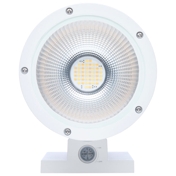 SATCO/NUVO 20W 1-Light Large LED Wall Sconce CCT Selectable 3000K/4000K/5000K 90 CRI Non-Dimmable 120-277V Up Or Down Installation White (65-1756)