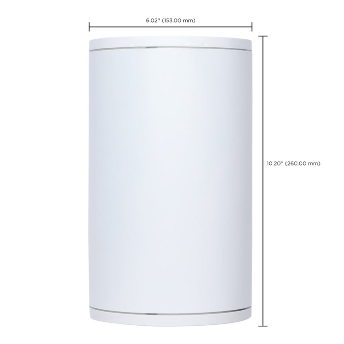 SATCO/NUVO 20W 1-Light Large LED Wall Sconce CCT Selectable 3000K/4000K/5000K 90 CRI Non-Dimmable 120-277V Up Or Down Installation White (65-1756)