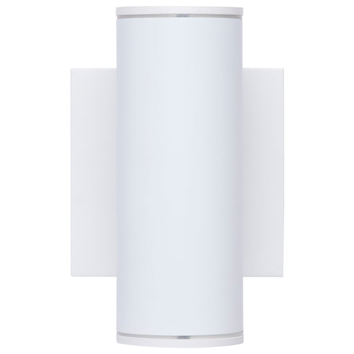 SATCO/NUVO 10W 2-Light Small LED Wall Sconce CCT Selectable 3000K/4000K/5000K 90 CRI Non-Dimmable 120-277V Up And Down Installation White (65-1759)