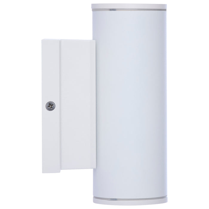 SATCO/NUVO 10W 2-Light Small LED Wall Sconce CCT Selectable 3000K/4000K/5000K 90 CRI Non-Dimmable 120-277V Up And Down Installation White (65-1759)