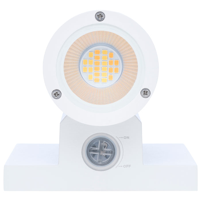 SATCO/NUVO 10W 2-Light Small LED Wall Sconce CCT Selectable 3000K/4000K/5000K 90 CRI Non-Dimmable 120-277V Up And Down Installation White (65-1759)