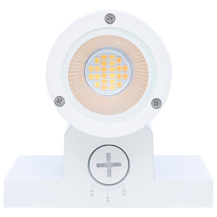 SATCO/NUVO 10W 2-Light Small LED Wall Sconce CCT Selectable 3000K/4000K/5000K 90 CRI Non-Dimmable 120-277V Up And Down Installation White (65-1759)