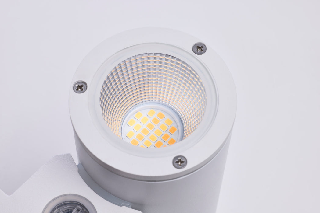 SATCO/NUVO 10W 2-Light Small LED Wall Sconce CCT Selectable 3000K/4000K/5000K 90 CRI Non-Dimmable 120-277V Up And Down Installation White (65-1759)