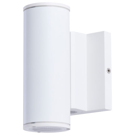 SATCO/NUVO 10W 2-Light Small LED Wall Sconce CCT Selectable 3000K/4000K/5000K 90 CRI Non-Dimmable 120-277V Up And Down Installation White (65-1759)