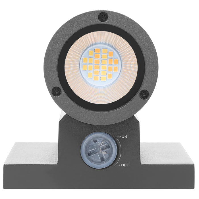 SATCO/NUVO 10W 2-Light Small LED Wall Sconce CCT Selectable 3000K/4000K/5000K 90 CRI Non-Dimmable 120-277V Up And Down Installation Black (65-1760)