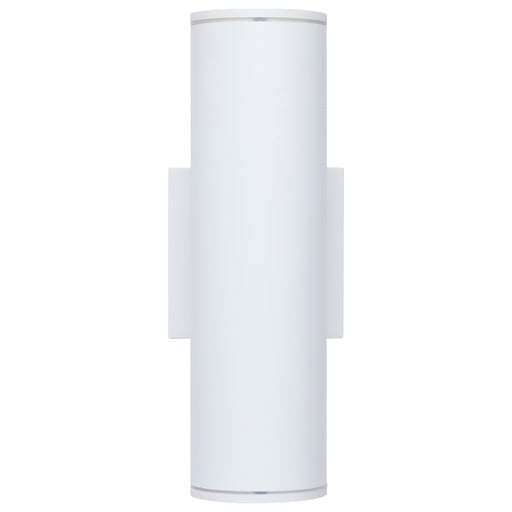 SATCO/NUVO 20W 2-Light Medium LED Wall Sconce CCT Selectable 3000K/4000K/5000K 90 CRI Non-Dimmable 120-277V Up And Down Installation White (65-1762)