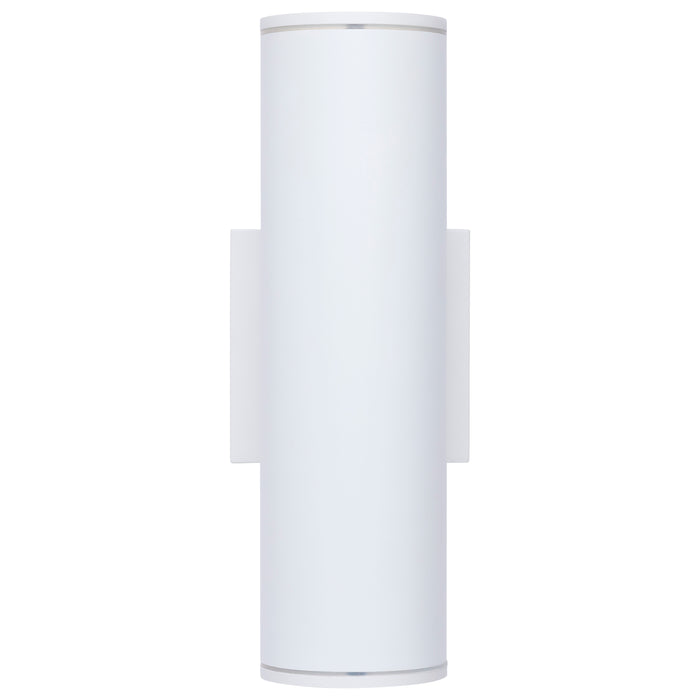 SATCO/NUVO 20W 2-Light Medium LED Wall Sconce CCT Selectable 3000K/4000K/5000K 90 CRI Non-Dimmable 120-277V Up And Down Installation White (65-1762)