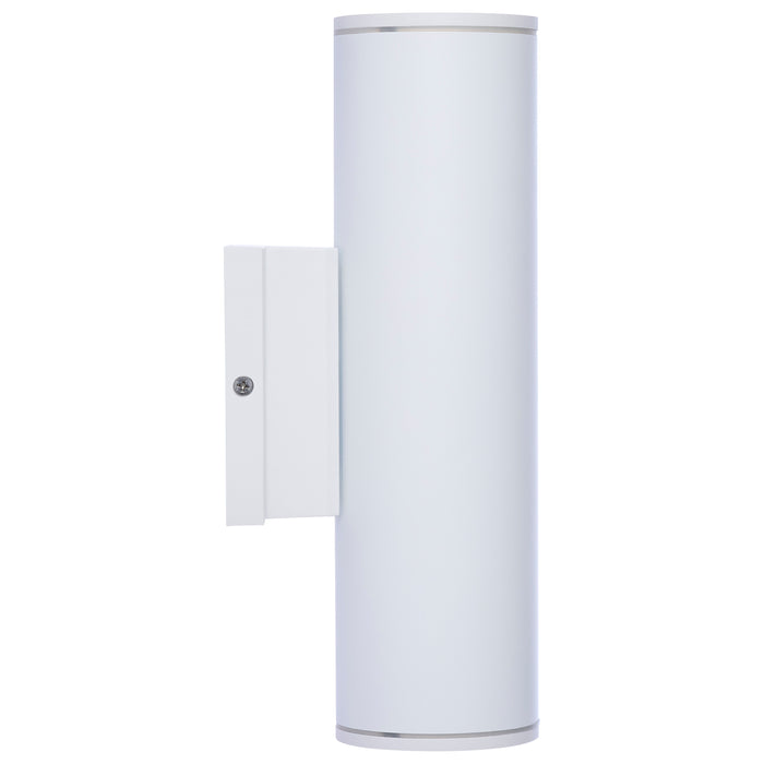 SATCO/NUVO 20W 2-Light Medium LED Wall Sconce CCT Selectable 3000K/4000K/5000K 90 CRI Non-Dimmable 120-277V Up And Down Installation White (65-1762)