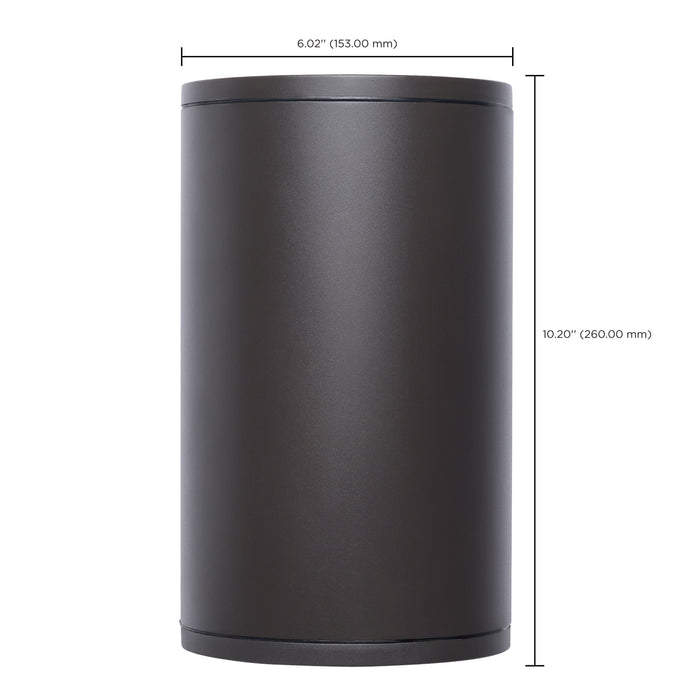 SATCO/NUVO 36W 2-Light Large LED Wall Sconce CCT Selectable 3000K/4000K/5000K 90 CRI Non-Dimmable 120-277V Up And Down Installation Dark Bronze (65-1767)