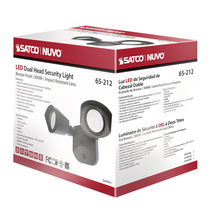 SATCO/NUVO LED Security Light Dual Head Bronze Finish 3000K (65-212)