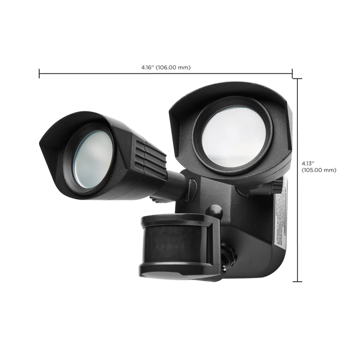 SATCO/NUVO LED Security Light Dual Head Black Finish 3000K Motion Sensor (65-215)
