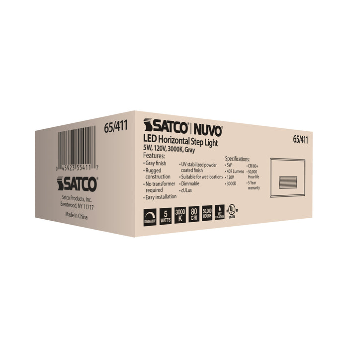 SATCO/NUVO LED Horizontal Step Light 5W Gray Finish 120V 3000K (65-411)
