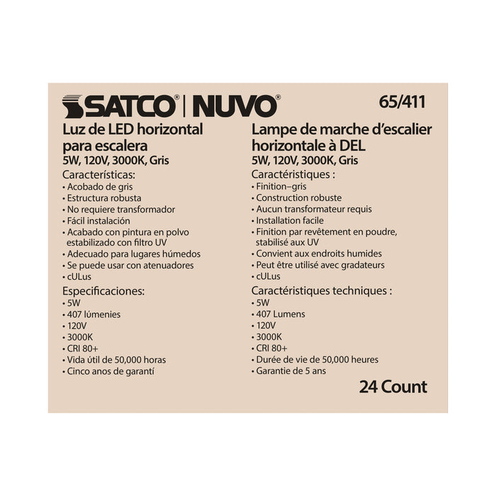 SATCO/NUVO LED Horizontal Step Light 5W Gray Finish 120V 3000K (65-411)