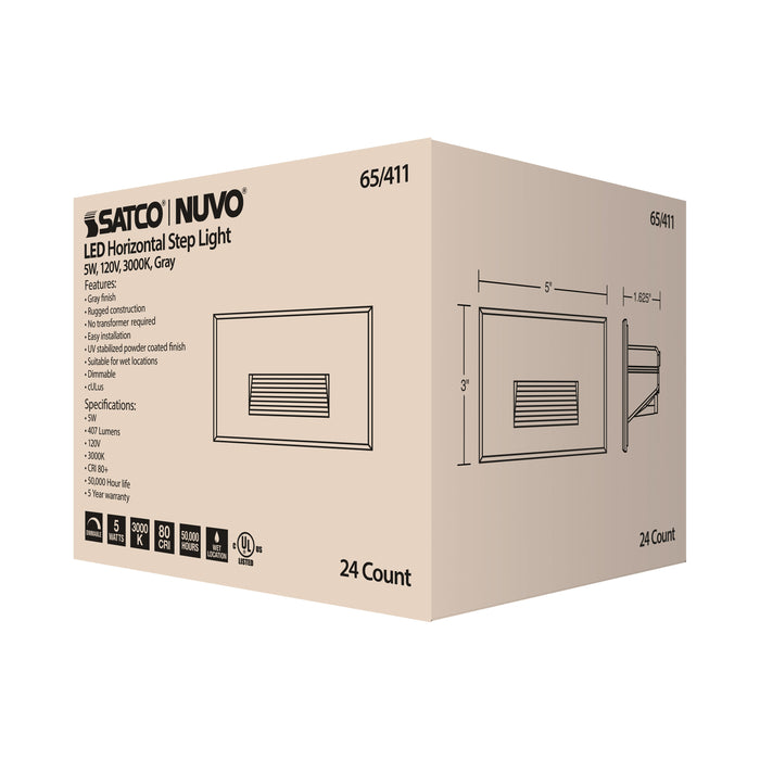 SATCO/NUVO LED Horizontal Step Light 5W Gray Finish 120V 3000K (65-411)