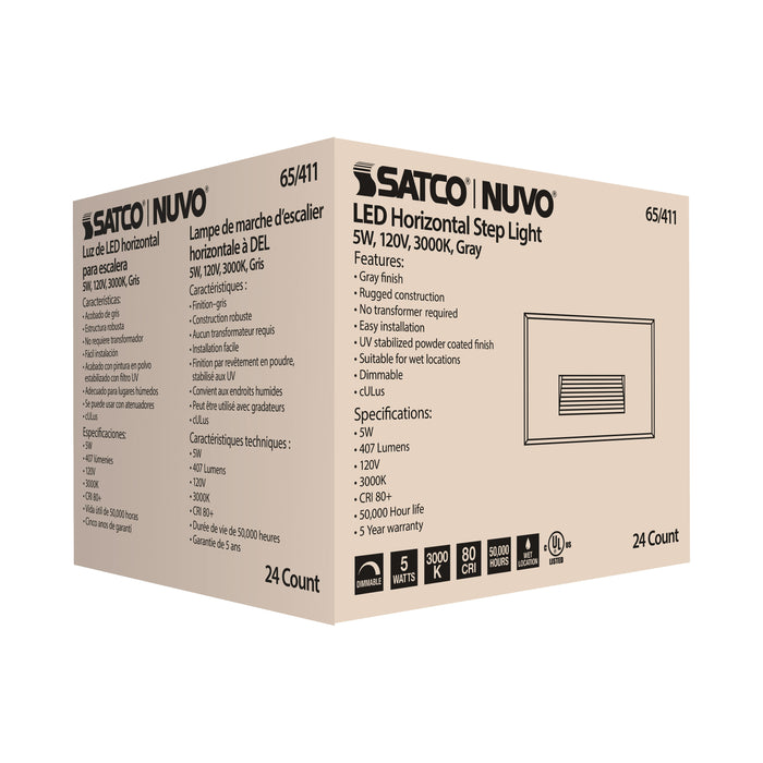 SATCO/NUVO LED Horizontal Step Light 5W Gray Finish 120V 3000K (65-411)