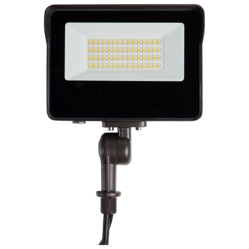 SATCO/NUVO LED Tempered Glass Flood Light With Bypassable Photocell Wattage/CCT Selectable 15W/25W/35W 3000K/4000K/5000K Colorquick/Powerquick Technology Bronze (65-541)