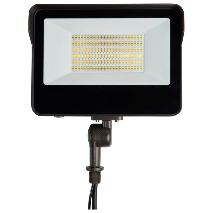 SATCO/NUVO LED Tempered Glass Flood Light With Bypassable Photocell Wattage/CCT Selectable 45W/60W/80W 3000K/4000K/5000K Colorquick/Powerquick Technology Bronze(65-542)