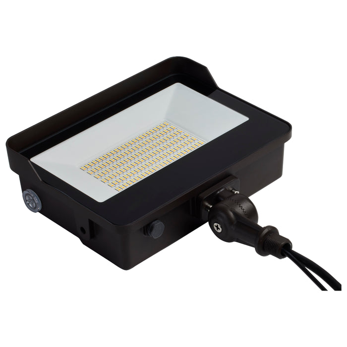SATCO/NUVO LED Tempered Glass Flood Light With Bypassable Photocell Wattage/CCT Selectable 45W/60W/80W 3000K/4000K/5000K Colorquick/Powerquick Technology Bronze(65-542)