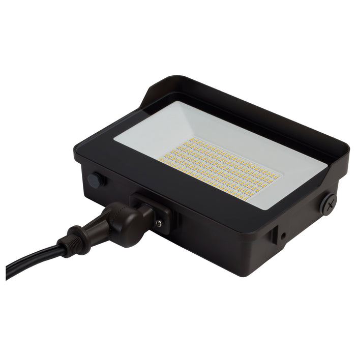SATCO/NUVO LED Tempered Glass Flood Light With Bypassable Photocell Wattage/CCT Selectable 45W/60W/80W 3000K/4000K/5000K Colorquick/Powerquick Technology Bronze(65-542)