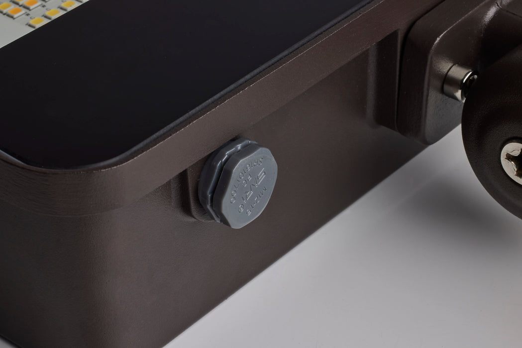 SATCO/NUVO LED Tempered Glass Flood Light With Bypassable Photocell Wattage/CCT Selectable 45W/60W/80W 3000K/4000K/5000K Colorquick/Powerquick Technology Bronze(65-542)