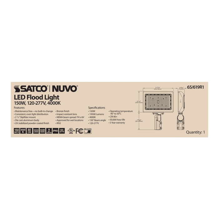 SATCO/NUVO LED Flood Light 150W 4000K Bronze Finish (65-619R1)