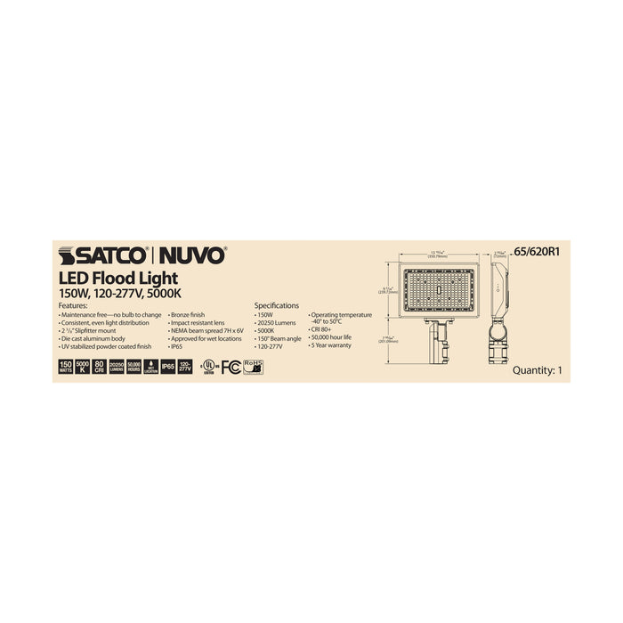 SATCO/NUVO LED Flood Light 150W 5000K Bronze Finish (65-620R1)