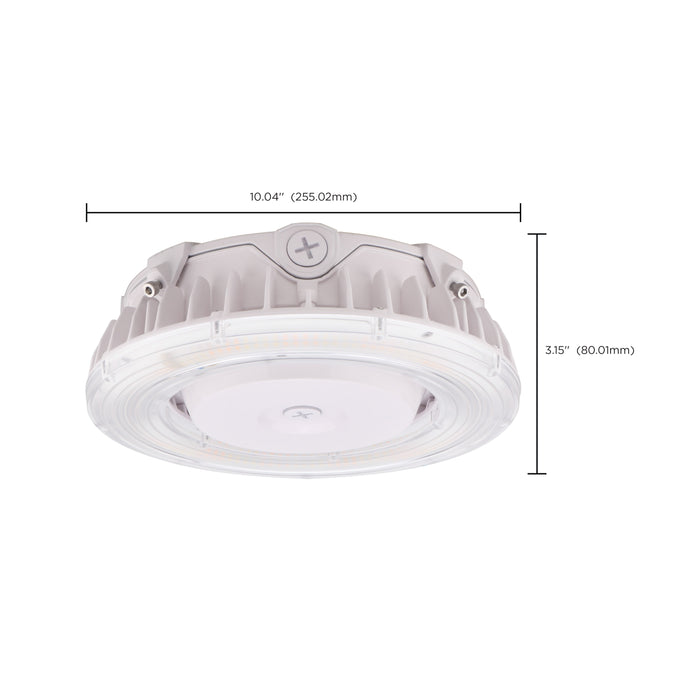 SATCO/NUVO LED Canopy Fixture 25W CCT Selectable 3000K/4000K/5000K 80 CRI 120-277V 0-10V Dimming White Finish (65-623R1)