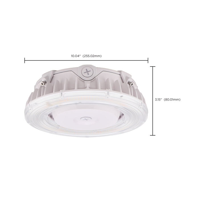 SATCO/NUVO LED Canopy Fixture 40W CCT Selectable 3000K/4000K/5000K 80 CRI 120-277V 0-10V Dimming White Finish (65-625R1)