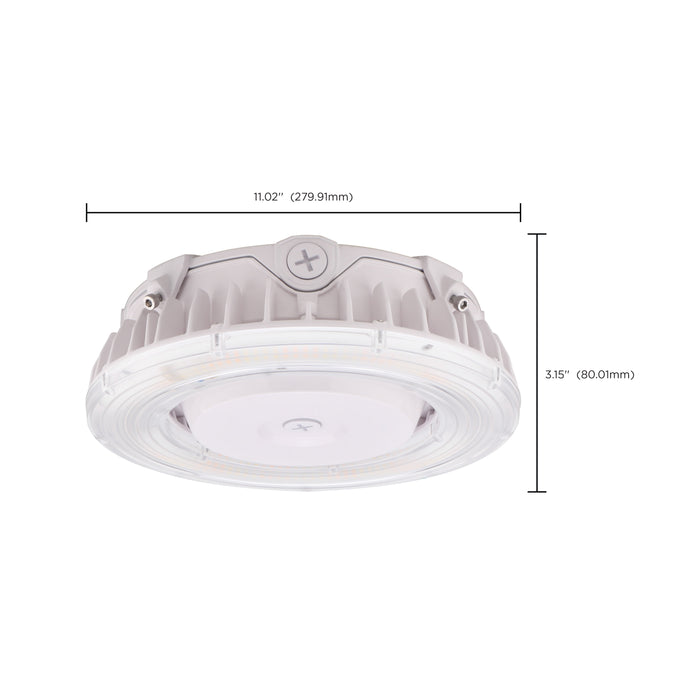 SATCO/NUVO LED Canopy Fixture 100W CCT Selectable 3000K/4000K/5000K 80 CRI 120-277V 0-10V Dimming White Finish (65-631R1)
