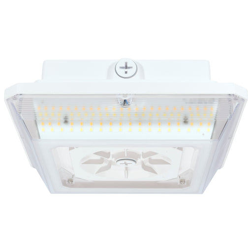 SATCO/NUVO LED Wide Beam Angle Canopy Square Wattage/CCT Selectable 20W/30W/45W 3000K/4000K/5000K 120-277V 80 CRI 0-10V Dimming White (65-634)