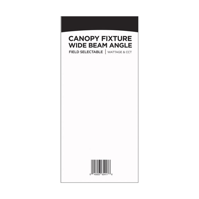 SATCO/NUVO LED Wide Beam Angle Canopy Square Wattage/CCT Selectable 20W/30W/45W 3000K/4000K/5000K 120-277V 80 CRI 0-10V Dimming White (65-634)