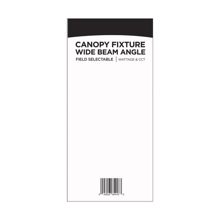 SATCO/NUVO LED Wide Beam Angle Canopy Square Wattage/CCT Selectable 60W/75W/90W 3000K/4000K/5000K 120-277V 80 CRI 0-10V Dimming White (65-635)