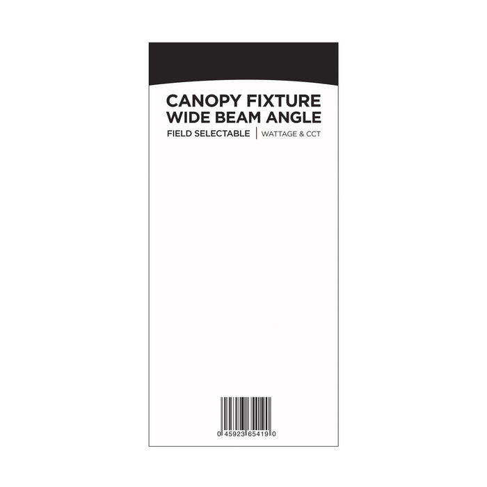 SATCO/NUVO LED Wide Beam Angle Canopy Square Wattage/CCT Selectable 20W/30W/45W 3000K/4000K/5000K 120-277V 80 CRI 0-10V Dimming Black (65-636)