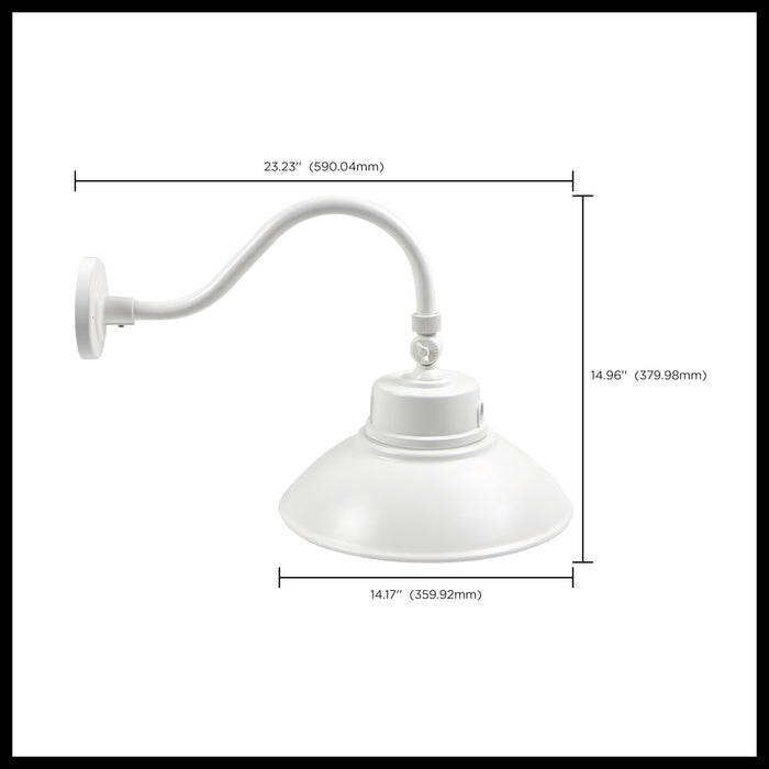 SATCO/NUVO LED Gooseneck 30W/40W/50W CCT Selectable 3000K/4000K/5000K White 120-277V With Photocell (65-660)