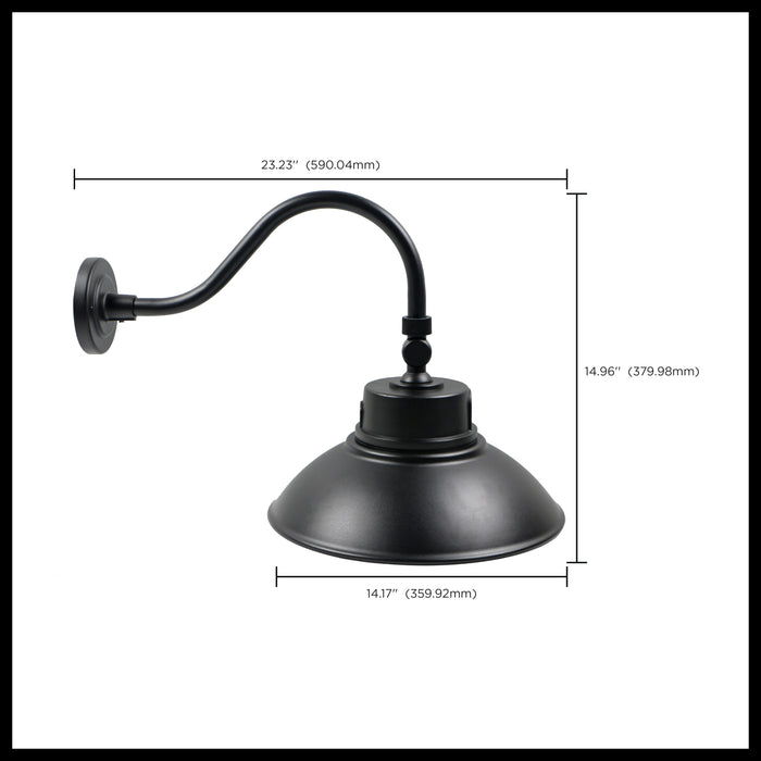 SATCO/NUVO LED Gooseneck 30W/40W/50W CCT Selectable 3000K/4000K/5000K Black 120-277V With Photocell (65-661)