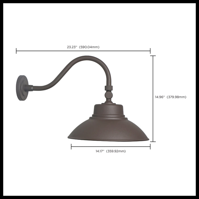 SATCO/NUVO LED Gooseneck 30W/40W/50W CCT Selectable 3000K/4000K/5000K Bronze 120-277V With Photocell (65-662)
