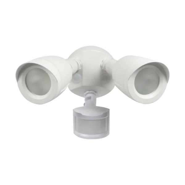 SATCO/NUVO LED Security Light Dual Head Motion Sensor Included White Finish 4000K (65-717)