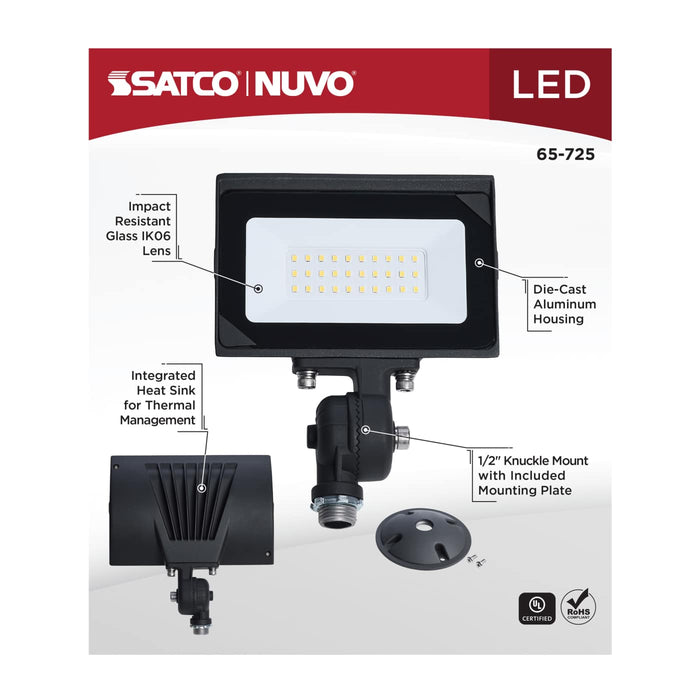 SATCO/NUVO 15W LED DOB Tempered Glass Flood Light 4000K 1695Lm 80 CRI Non-Dimmable 120V Bronze (65-725)