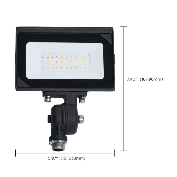 SATCO/NUVO 15W LED DOB Tempered Glass Flood Light 5000K 1725Lm 80 CRI Non-Dimmable 120V Bronze (65-726)