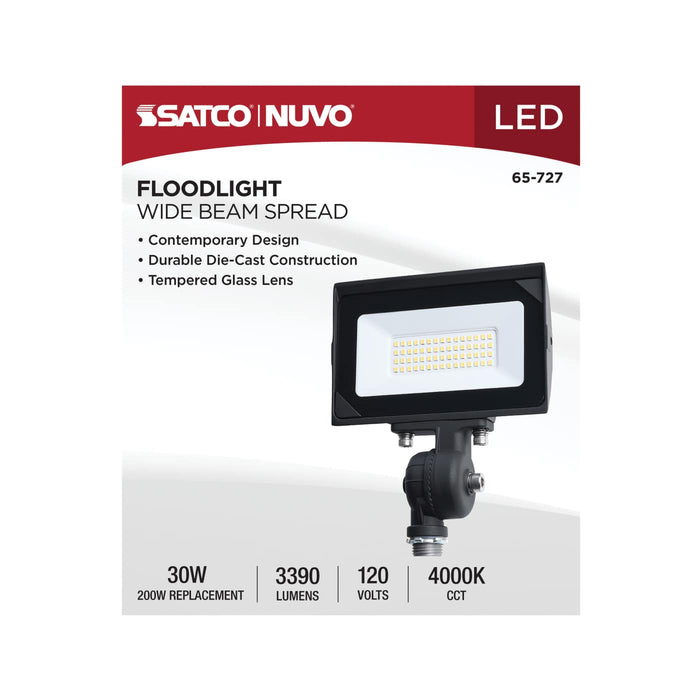 SATCO/NUVO 30W LED DOB Tempered Glass Flood Light 4000K 3390Lm 80 CRI Non-Dimmable 120V Bronze (65-727)