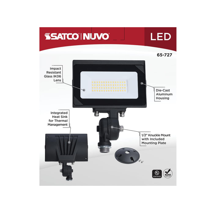SATCO/NUVO 30W LED DOB Tempered Glass Flood Light 4000K 3390Lm 80 CRI Non-Dimmable 120V Bronze (65-727)