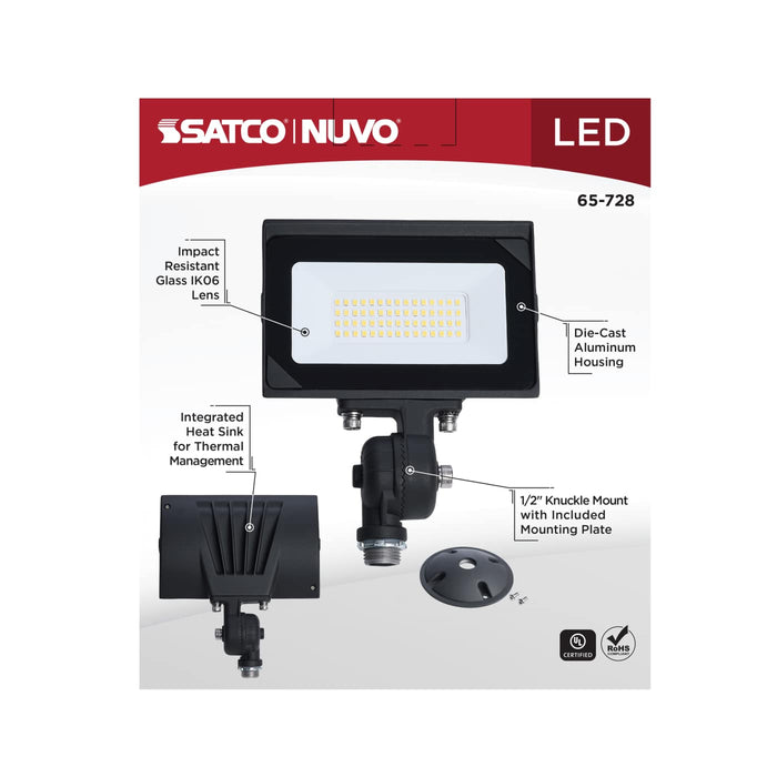 SATCO/NUVO 30W LED DOB Tempered Glass Flood Light 5000K 3450Lm 80 CRI Non-Dimmable 120V Bronze (65-728)
