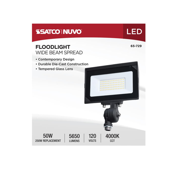 SATCO/NUVO 50W LED DOB Tempered Glass Flood Light 4000K 5650Lm 80 CRI Non-Dimmable 120V Bronze (65-729)